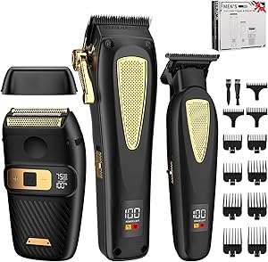 Professional Hair Clippers for Man,Hair Clippers Electric Shavers Razor T-Blade Hair Trimmer, 3 in 1 Cordless Barber Trimmer Bald Shavers LED Display Gifts