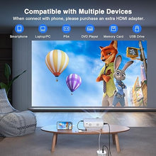 Load image into Gallery viewer, AuKing Projector, 2024 Upgraded Mini Projector, Full HD 1080P Home Theater Video Projector, Compatible with HDMI/USB/AV/Smartphone/TV Box/Laptop
