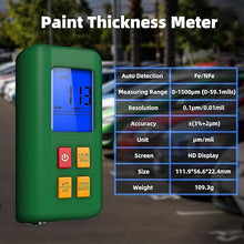 Load image into Gallery viewer, BSIDE Paint Thickness Gauge Meter Rechargeable Paint Coating Mil Depth Tester, 1500µm/0.1µm, with F/NF Probe for Used Car Automotive Vehicle Lab Foil
