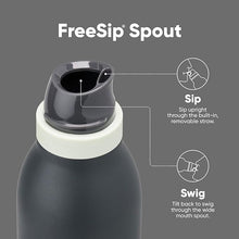 Load image into Gallery viewer, Owala FreeSip Twist Insulated Stainless Steel Water Bottle with Straw for Sports and Travel, BPA-Free, 24-oz, Blue/Grey (Foggy Tide)
