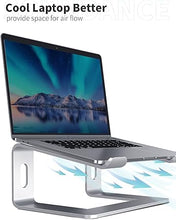 Load image into Gallery viewer, SOUNDANCE Laptop Stand, Aluminum Computer Riser, Ergonomic Laptops Elevator for Desk, Metal Holder Compatible with 10 to 15.6 Inches Notebook Computer, Silver
