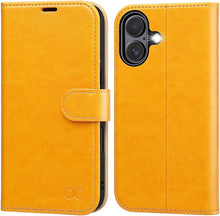 Load image into Gallery viewer, OCASE Compatible with iPhone 16 Plus Wallet Case, PU Leather Flip Folio Case with Card Holders RFID Blocking Kickstand [Shockproof TPU Inner Shell] Phone Cover 6.7 Inch 2024, Tangerine Yellow
