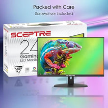 Load image into Gallery viewer, Sceptre New 24-inch Gaming Monitor 100Hz 1ms DisplayPort HDMI x2 100% sRGB AMD FreeSync Build-in Speakers, Eye Care Frameless Machine Black 2024 (E248W-FW100T)
