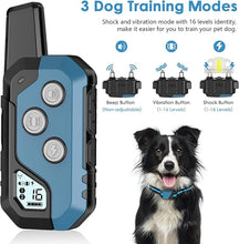 Load image into Gallery viewer, Dog Shock Collar, IP67 Waterproof Dog Training Collar with Remote, 3 Training Modes, Shock, Vibration and Beep, Rechargeable Electric Shock Collar for Large Medium Small Dog
