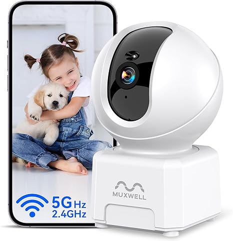 2.5K/4MP Indoor Pan/Tilt Wireless Security Camera,WiFi 2.4GHz & 5GHz,Night Vision,2-Way Audio,Sound & Motion Detection,Tracking,Baby Monitor,Pet Camera,Compatible with Alexa