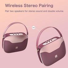 Load image into Gallery viewer, DOSS SoundBox H100 Bluetooth Speaker with 50W Immersive Sound, 24H Playtime, Wireless Stereo Pairing, Power Bank, Treble &amp; Bass Adjustment, Portable Speaker with Flexible Handle for Party, Home-Pink
