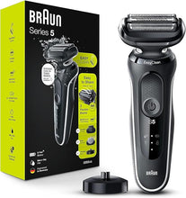 Load image into Gallery viewer, Braun Electric Razor for Men, Waterproof Foil Shaver, Series 5 5050cs, Wet &amp; Dry Shave, with Beard Trimmer and Body Groomer, Rechargeable, Charging Stand Included, Blue
