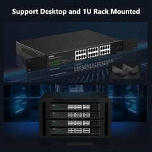 Load image into Gallery viewer, 24 Port 2.5G Web Managed Ethernet Network Switch 24 x 2.5 Gigabit | 2 x 10G SFP+ | Work with 10-100-1000Mbps Devices | 160G Bandwidth | Fanless Quiet Metal Internet Switch | Rack Mount
