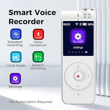 Load image into Gallery viewer, Navitomoon Digital Voice Recorder with Playback, Speech to Text and Instant Translation, Voice to Text Recorder with Transcription, No Subscription, Suitable for Lectures Meetings Classrooms
