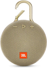 Load image into Gallery viewer, JBL Clip 3, Desert Sand - Waterproof, Durable &amp; Portable Bluetooth Speaker - Up to 10 Hours of Play - Includes Noise-Cancelling Speakerphone &amp; Wireless Streaming
