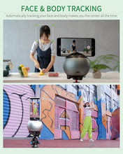 Load image into Gallery viewer, LA8 360 Rotation Auto Tracking Phone Holder No App Required Handsfree Face Body Motion Tracking Camera Phone Mount for Facebook YouTube TikTok Live Vlog Streaming Video
