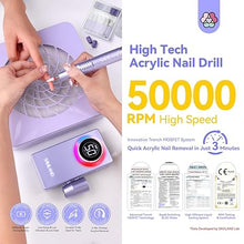 Load image into Gallery viewer, SAVILAND 50000RPM Nail Drill for Acrylic: 2024 Pro High Tech Fast Removal Electric Nails Drill Kit 6000mAh Rechargeable Machine Professional Drill Bit Nail File Buffer Tools Salon Manicure Pedicure
