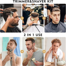 Load image into Gallery viewer, Professional Hair Clippers for Man,Electric Shavers Razor T-Blade Hair Trimmer, Men’s Grooming Kit Cordless Barber Trimmer Bald Shavers with 4 Guides &amp; 3 Foil Head (Bronze)
