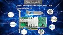 Load image into Gallery viewer, 10Gb Network Card Single SFP+ Port PCIE x8 Ethernet Converged Server Adapter NIC Compatible Intel X520-DA1 82599EN Chip Support Windows 7/8/10/11/Visa,Server/Linux/VMware
