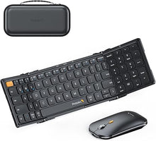 Load image into Gallery viewer, ProtoArc Foldable Keyboard and Mouse, Small Folding Bluetooth Keyboard Mouse Combo for Travel, Pocket-Size Portable Keyboard for iPad, iPhone, Smartphone, Tablet Laptop
