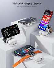 Load image into Gallery viewer, Antank 3 in 1 Charging Station for Apple, Magnetic Foldable Wireless Charger Stand, Portable Travel Charger for iPhone 16 15 14 13 12 Series, AirPods 3/2/Pro, Apple Watch Ultra/SE/9/8/7/6/5/4/3/2
