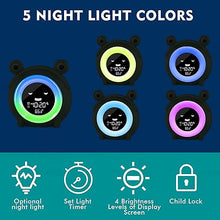 Load image into Gallery viewer, Kids Alarm Clock, Cute Frog Alarm Clock for Kids Bedroom, Toddlers Sleep Training Clock with Night Lights, Sound Machine, Indoor Temperature, Digital Wake Up Clock for Boy Girl Children Birthday Gifts
