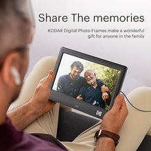 Load image into Gallery viewer, KODAK 7 Inch Wood Digital Picture Frame with Remote Control, 1024x600 IPS Screen HD Display Digital Photo Frame, USB or SD Card Required, Auto-Rotate, Supports Photo/Video/Music/Calendar/Slideshow
