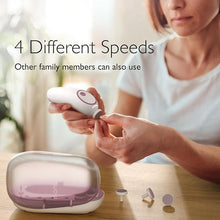 Load image into Gallery viewer, Momcozy Baby Nail File Electric, Rechargeable Baby Nail Clipper, Gentle Baby Nail Trimmer Electric with Night Light, 7 Grinding Head Replacement Pads, Pink
