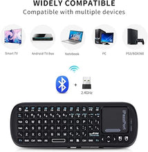 Load image into Gallery viewer, iPazzPort Mini Bluetooth? 2.4GHz Wireless Keyboard with Touchpad Mouse Combo for Android TV Box/PC/Tablet/PS4/Raspberry Pi 3/HTPC KP-19SM
