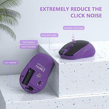 Load image into Gallery viewer, 2.4GHz Silent USB Wireless Keyboard and Mouse Combo - Full-Size Keyboard with Phone Holder and Mouse for Computer, Desktop and Laptop (Purple)
