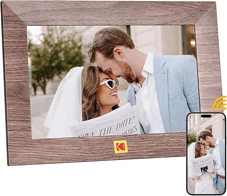 KODAK 8Inch WiFi Digital Picture Frame, 1280x 800 IPS HD Touchscreen Digital Photo Frame with 32GB Storage, Easy Setup to Share Photos or Videos Instantly from Anywhere(Khaki-WiFi)