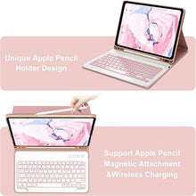 Load image into Gallery viewer, iPad Air 13 inch Case Keyboard (M2, 2024), Keyboard Case for iPad Pro 12.9 inch (6th/5th/4th/3rd Gen), 7 Colors Backlit, Magnetic Detachable Wireless Keyboard, Smart Folio Cover with Pencil Holder
