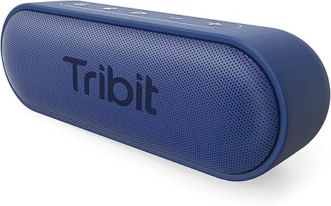 Tribit XSound Go Bluetooth Speaker with 16W Loud Sound & Rich Bass, 24H Playtime, IPX7 Waterproof, Wireless Stereo Pairing, USB-C, Portable Wireless Speaker for Home, Outdoors, Travel (Blue)