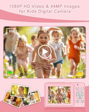 Load image into Gallery viewer, Digital Camera, FHD 1080P Kids Camera with 32GB SD Card 16X Digital Zoom Portable Small Camera, Compact Point and Shoot Camera Mini Digital Camera for Kids Teens Boys Girls Students Seniors - Pink
