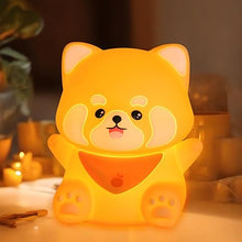 Load image into Gallery viewer, Cute Red Panda Lamp, LED Squishy Animal Night Light for Kids Sleep, Breastfeeding Nursery Nightlight for Room Decor, Rechargeable Bedside Touch Silicone Lamp, Unique Dorm Decor Gift Toy
