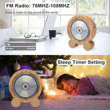 Load image into Gallery viewer, WOKALON Portable CD Player with Headphones, Desktop Bluetooth CD Players for Home with LCD Screen Display Built in HiFi Speakers Support Timed Music ON/Off CD Bluetooth FM USB SD, Woodgrain, SN3037
