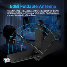 Load image into Gallery viewer, DBIT AC1300 USB WiFi Adapter EDR BT 5.0 Dongle 2.4G/5G Dual Band Wireless Network Adapter for PC Desktop, MU-MIMO, USB 3.0, Supports Windows 11, 10, 8.1, 8, 7, XP/Mac OS X 10.9-10.15
