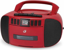Load image into Gallery viewer, GPX BCA209R Portable Am/FM Boombox with CD and Cassette Player, RED
