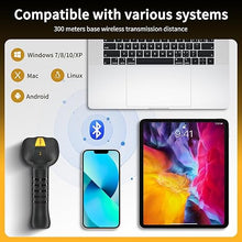 Load image into Gallery viewer, NetumScan Industrial Bluetooth QR Barcode Scanner, IP67 Waterproof &amp; 7M Drop Proof, 1.3M CMOS Sensor Wireless 1D 2D Bar Code Scanner with Charging Stand for Store, POS, Computer, iPhone, Android
