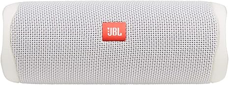 JBL FLIP 5, Waterproof Portable Bluetooth Speaker, White, 3.6 x 3.6 x 8.5