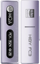 Load image into Gallery viewer, HiBy FC3 USB DAC with Display Hi-Res Audio 112mW Output Power Support PCM DSD MQA dongle for iPhone/MAC/Android/Windows(Purple)
