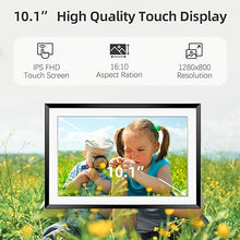 Load image into Gallery viewer, Digital Picture Frame?Built-in 32GB| WiFi Digital Photo Frame with 10.1&quot; HD Touch Display, Send Picture/Video via Frameo App/USB-C/Micro SD, Easy Setup, Great Gift| Classic Black
