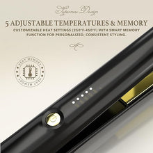 Load image into Gallery viewer, Titanelli 2 in 1 Titanium Hair Straightener and Curler | 100% Pure Ti-Thermal Technology Flat Iron | 1-Inch Professional Styling | Available in Black, Gold, and Pink (Black)
