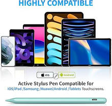 Load image into Gallery viewer, Stylus Pens for Touch Screen, DRYMOKINI Stylist Pen Compatible for Android and iOS Tablet/Phones, Rechargeable Universal Stylus Pencil Compatible for A-pple/i-Pad/Phone Tablet, Light Blue
