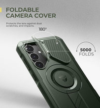 Load image into Gallery viewer, Dexnor for Samsung Galaxy S25 Plus Case with Camera Cover &amp; Adjustable Kickstand &amp; Built-in Screen Protector, Magnetic Rugged Shockproof Bumper Cases Heavy-Duty Protective Cover (2025),Army Green
