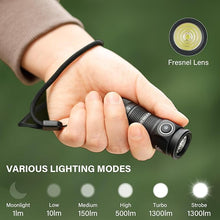 Load image into Gallery viewer, sofirn LED Small Flashlight USB C Rechargeable, SC13 Bright 1300 Lumens EDC Keychain Flashlights with IPX8 Waterproof, Portable Key Ring Mini Flash Light for Everyday Carry Camping Hiking
