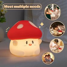 Load image into Gallery viewer, Hug Mushroom Lamp, Cute Mushroom Night Light, 2 Levels Dimmable Night Lamp, LED Squishy Night Light for Kids Sleep, Rechargeable Bedside Touch Silicone Lamp, Unique Dorm Decor Gift Toy
