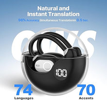 Load image into Gallery viewer, Translation Earbuds, TWS Language Translator Earphone in Real Time Supports 144 and 8 Offline AI Translations OWS 3-in-1 Earbuds fit iOS &amp; Android (Black)
