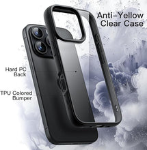 Load image into Gallery viewer, JETech Case for iPhone 16 Pro 6.3-Inch, Shockproof Phone Bumper Cover, Solid Color Matte TPU Frame, Anti-Scratch Clear Back (Black)
