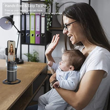Load image into Gallery viewer, Auto Face Tracking Tripod, 360°Rotation Camera Phone Holder Auto Fast Following, Rechargeable Phone Stand for Live Video YouTube TIK Tok, Universal Stand Black(No app)
