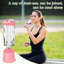 Load image into Gallery viewer, Portable Blender, Personal Size Blender for Shakes and Smoothies with 6 Blades, 20 Oz Mini Blender Cup with Travel Lid and USB Rechargeable for Office, Gym, Kitchen (Pink)
