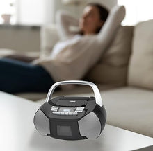 Load image into Gallery viewer, Naxa Electronics NPB-268 Portable CD/Cassette Boombox, Silver/Black
