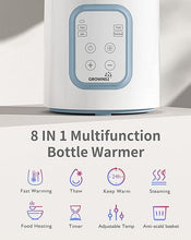Load image into Gallery viewer, GROWNSY Bottle Warmer, 8-in-1 Fast Baby Milk Warmer with Timer for Breastmilk or Formula, Accurate Temperature Control, Multifunctional Baby Bottle Warmers for All Bottles- Blue
