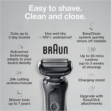 Load image into Gallery viewer, Braun Electric Razor for Men, Waterproof Foil Shaver, Series 5 5050cs, Wet &amp; Dry Shave, with Beard Trimmer and Body Groomer, Rechargeable, Charging Stand Included, Blue
