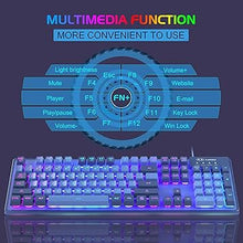 Load image into Gallery viewer, Gaming Keyboard and Mouse Combo, K1 RGB LED Backlit Keyboard with 104 Key Computer PC Gaming Keyboard for PC/Laptop (Blue)
